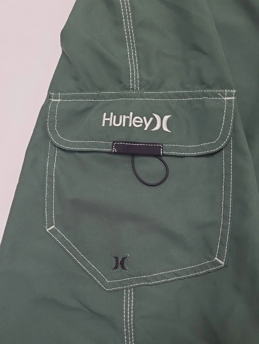 Hurley Forest Green Board Shorts Beach Volleyball Swim Surf Trunks Drawstring